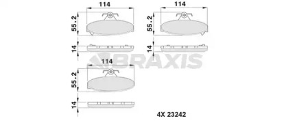 Комплект тормозных колодок BRAXIS AB0500