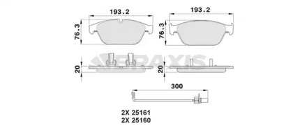 Комплект тормозных колодок BRAXIS AB0502