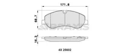 Комплект тормозных колодок BRAXIS AB0503