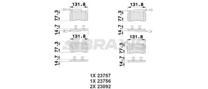 Комплект тормозных колодок BRAXIS AB0505