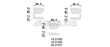 Комплект тормозных колодок BRAXIS AB0507