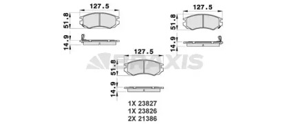 Комплект тормозных колодок BRAXIS AB0511