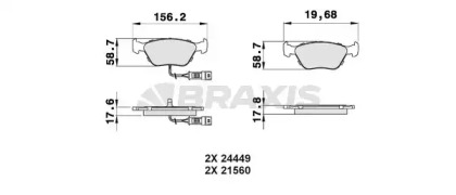 Комплект тормозных колодок BRAXIS AB0518