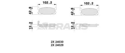 Комплект тормозных колодок BRAXIS AB0520