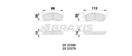 Комплект тормозных колодок BRAXIS AB0522