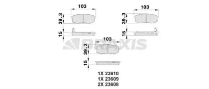 Комплект тормозных колодок BRAXIS AB0523