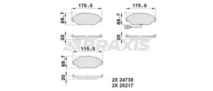 Комплект тормозных колодок BRAXIS AB0528