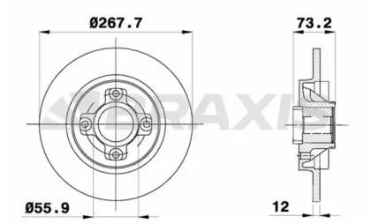 Тормозной диск BRAXIS AD0056