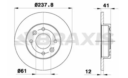 Тормозной диск BRAXIS AE0014