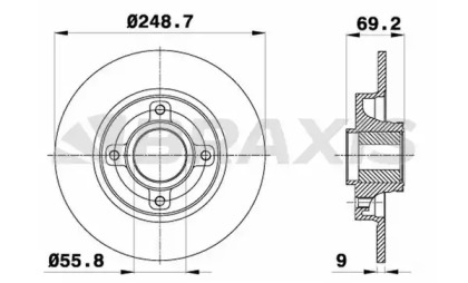 Тормозной диск BRAXIS AE0055