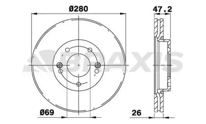 Тормозной диск BRAXIS AE0113