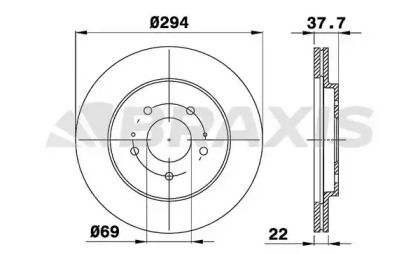 Тормозной диск BRAXIS AE0428