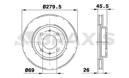 Тормозной диск BRAXIS AE0521