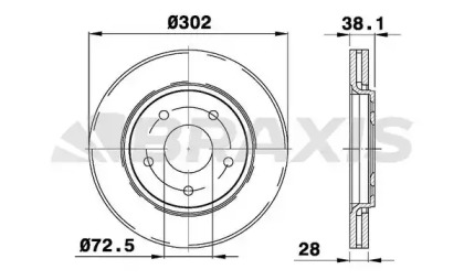 Тормозной диск BRAXIS AE0555