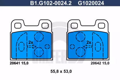 Комплект тормозных колодок GALFER B1.G102-0024.2