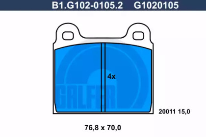 Комплект тормозных колодок GALFER B1.G102-0105.2