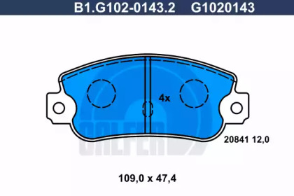 Комплект тормозных колодок GALFER B1.G102-0143.2