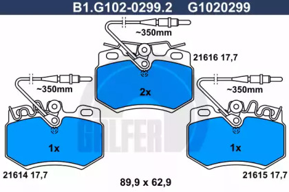 Комплект тормозных колодок GALFER B1.G102-0299.2