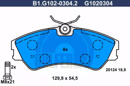 Комплект тормозных колодок GALFER B1.G102-0304.2