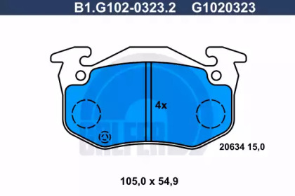 Комплект тормозных колодок GALFER B1.G102-0323.2