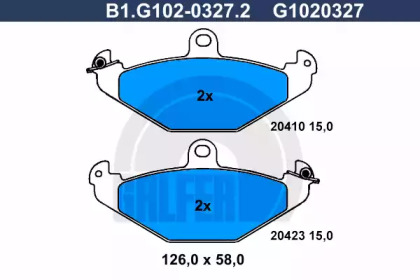 Комплект тормозных колодок GALFER B1.G102-0327.2