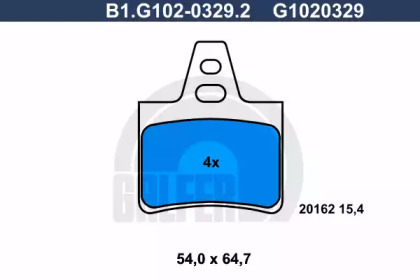 Комплект тормозных колодок GALFER B1.G102-0329.2