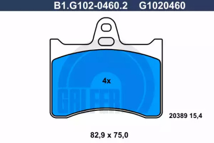 Комплект тормозных колодок GALFER B1.G102-0460.2