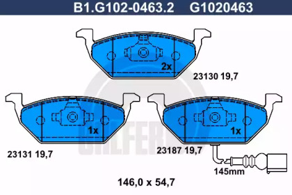 Комплект тормозных колодок GALFER B1.G102-0463.2