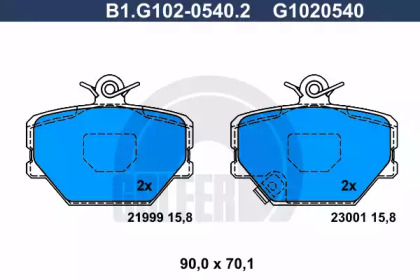 Комплект тормозных колодок GALFER B1.G102-0540.2