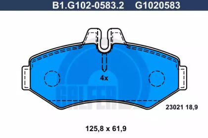 Комплект тормозных колодок GALFER B1.G102-0583.2