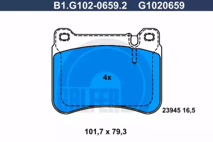 Комплект тормозных колодок GALFER B1.G102-0659.2