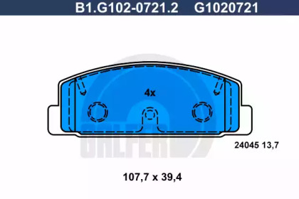 Комплект тормозных колодок GALFER B1.G102-0721.2