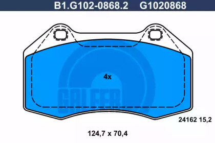 Комплект тормозных колодок GALFER B1.G102-0868.2