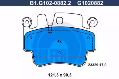 Комплект тормозных колодок GALFER B1.G102-0882.2