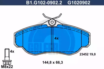 Комплект тормозных колодок GALFER B1.G102-0902.2