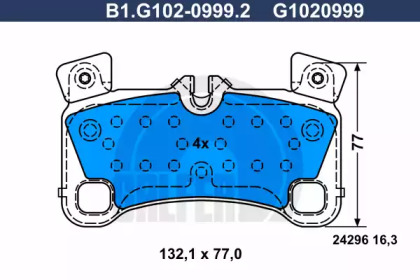 Комплект тормозных колодок GALFER B1.G102-0999.2