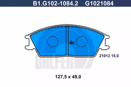 Комплект тормозных колодок GALFER B1.G102-1084.2