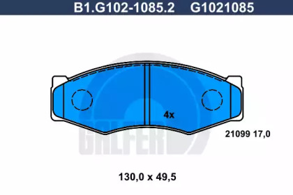 Комплект тормозных колодок GALFER B1.G102-1085.2