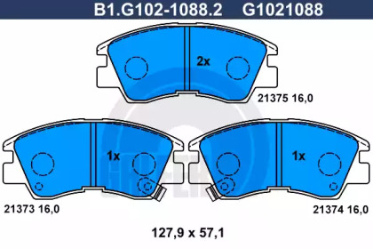 Комплект тормозных колодок GALFER B1.G102-1088.2