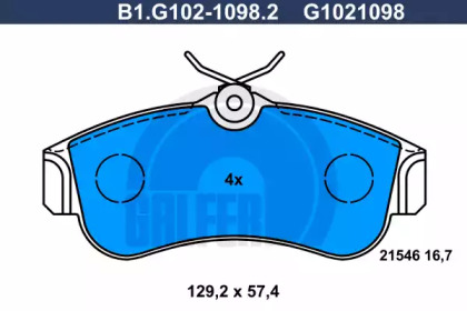 Комплект тормозных колодок GALFER B1.G102-1098.2