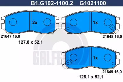 Комплект тормозных колодок GALFER B1.G102-1100.2