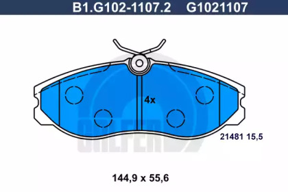 Комплект тормозных колодок GALFER B1.G102-1107.2