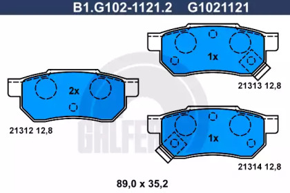 Комплект тормозных колодок GALFER B1.G102-1121.2