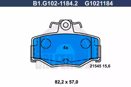 Комплект тормозных колодок GALFER B1.G102-1184.2