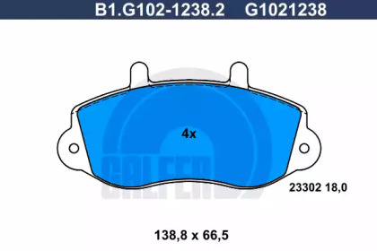 Комплект тормозных колодок GALFER B1.G102-1238.2