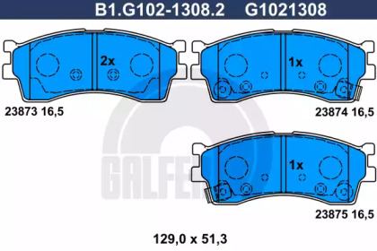 Комплект тормозных колодок GALFER B1.G102-1308.2