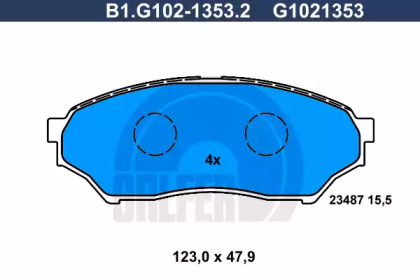 Комплект тормозных колодок GALFER B1.G102-1353.2