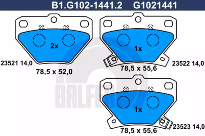 Комплект тормозных колодок GALFER B1.G102-1441.2