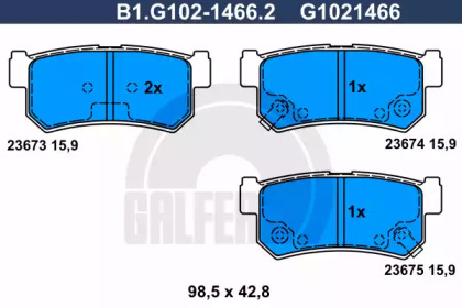 Комплект тормозных колодок GALFER B1.G102-1466.2