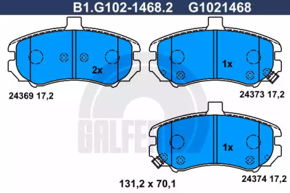 Комплект тормозных колодок GALFER B1.G102-1468.2